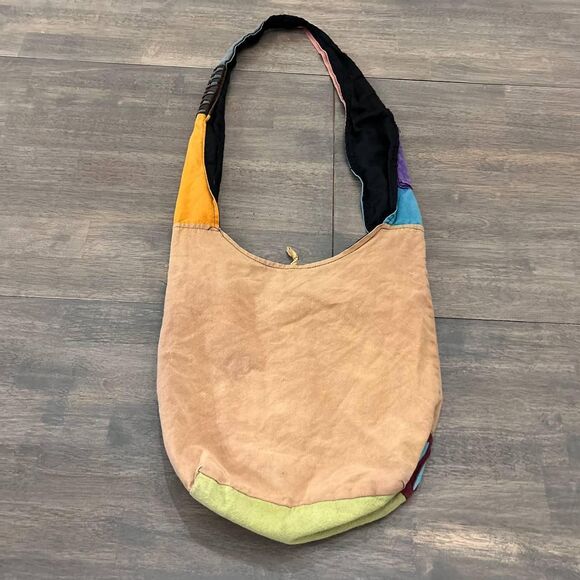 Vintage 90s Hippie Baba Boho Patchwork Crossbody Messenger Bag Buttefly One Size - Picture 5 of 7